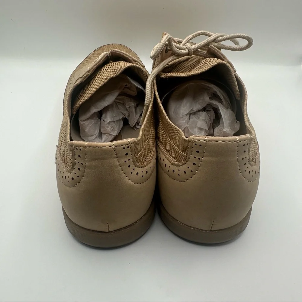 New York City 728 Brooklyn Sz 8‎ 1/2 Tan Oxford Derbys Perforated Design
